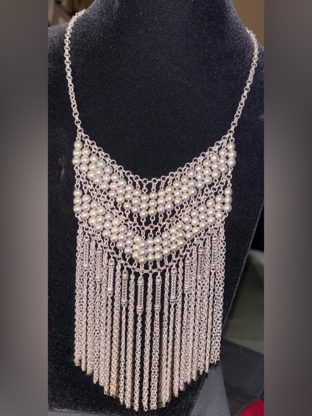 Shyanne Western Silver-Tone Fringe Statement Necklace | NWT